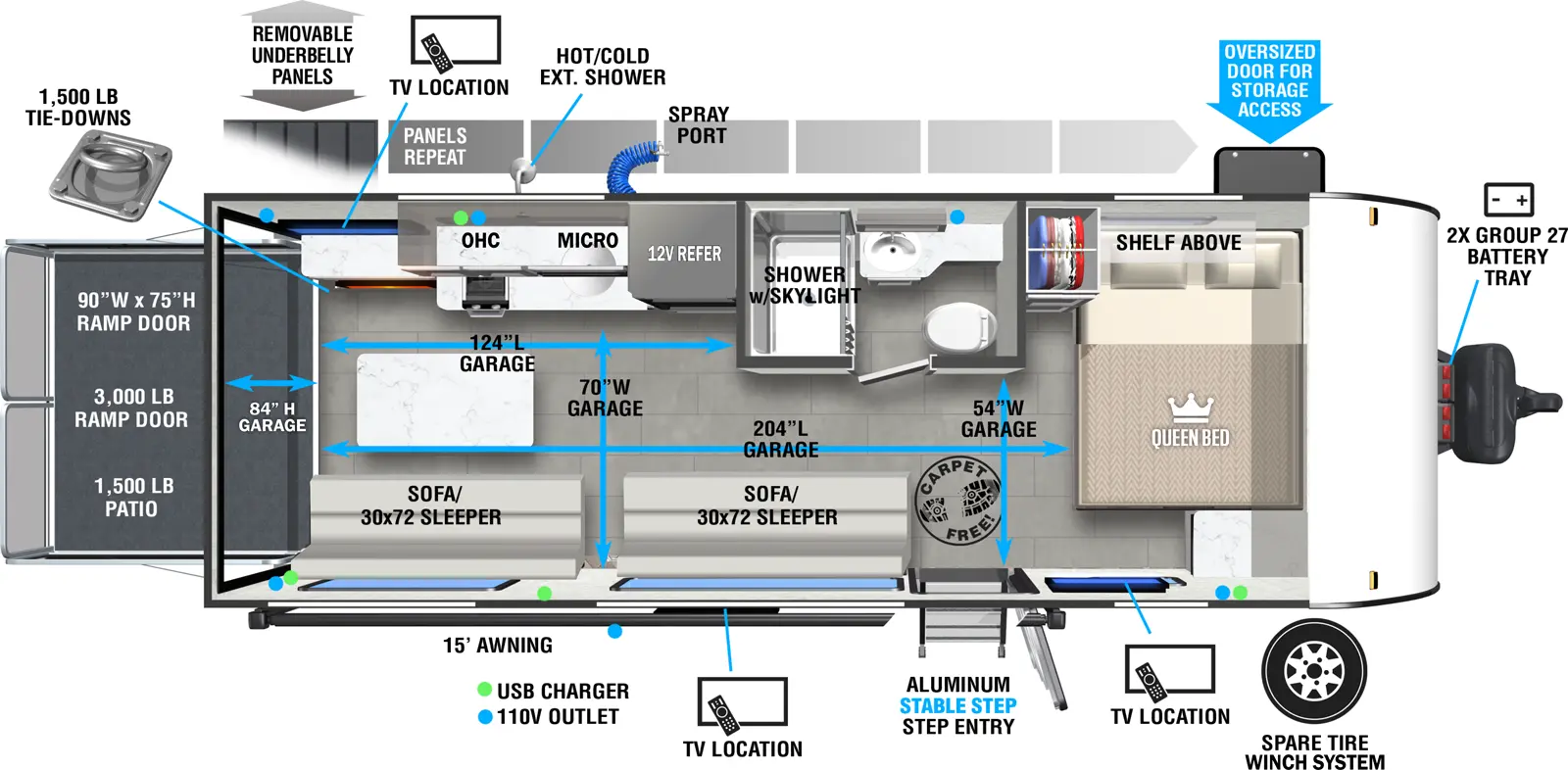 Wildwood Fsx 190RTK Floorplan